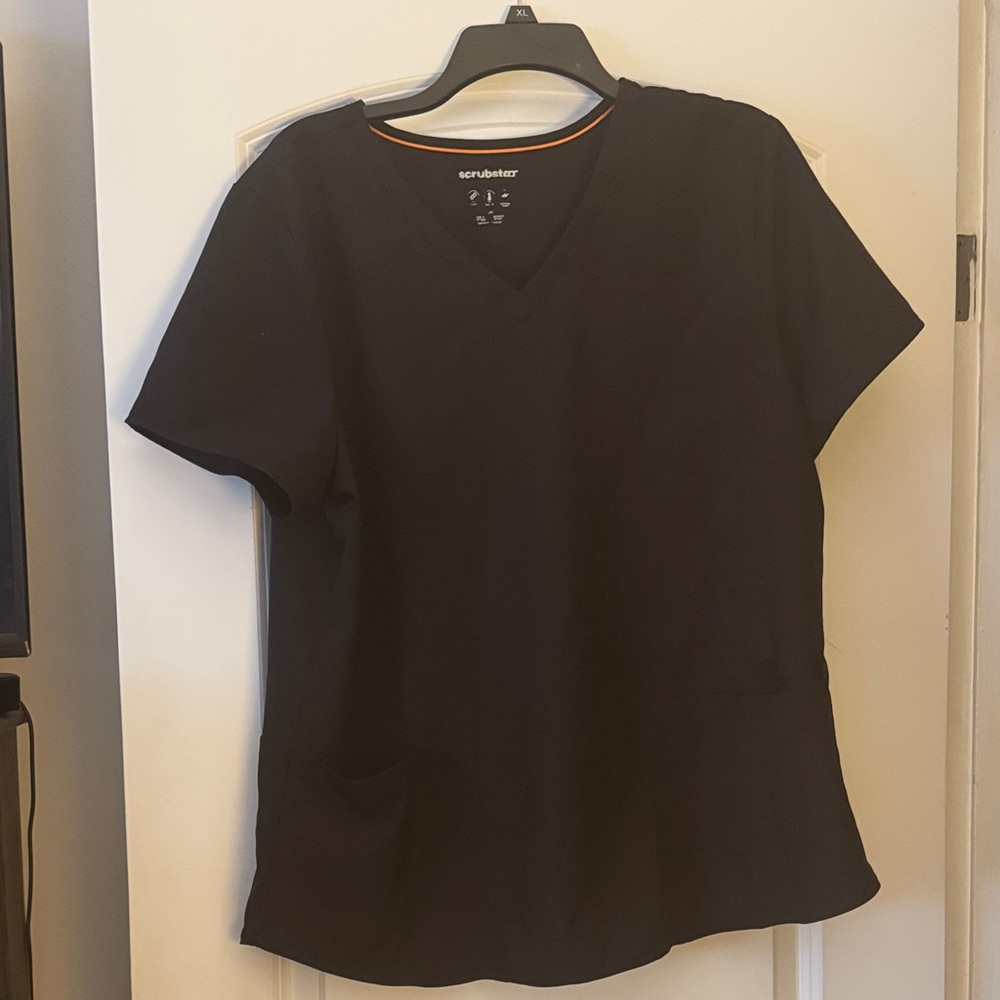 Scrubstar Women's Black V-Neck Short Sleeve Top